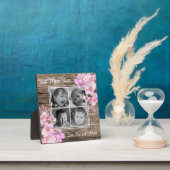 Elegant roze bloemen gepersonaliseerde vier foto's fotoplaat (Insitu)