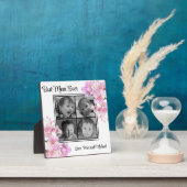 Elegant roze bloemen gepersonaliseerde vier foto's fotoplaat (Insitu)