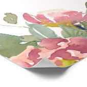 Elegant Roze Bloemen Goud Vrijgezellenfeest Brunch Poster (Hoek)