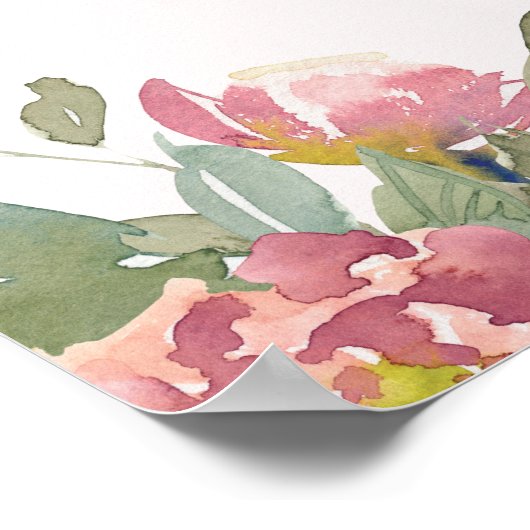 Elegant Roze Bloemen Goud Vrijgezellenfeest Brunch Poster (Hoek)