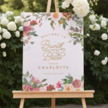 Elegant Roze Bloemen Goud Vrijgezellenfeest Brunch