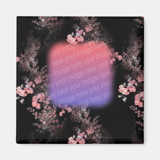 Elegant roze bloemen je foto Magnet (Voorkant)