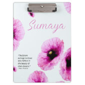 Elegant Roze Bloemen Klembord (Voorkant)