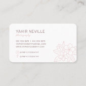 Elegant Roze Bloemen Logo Visitekaartje (Achterkant)