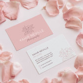 Elegant Roze Bloemen Logo Visitekaartje