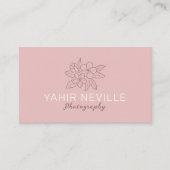 Elegant Roze Bloemen Logo Visitekaartje (Voorkant)