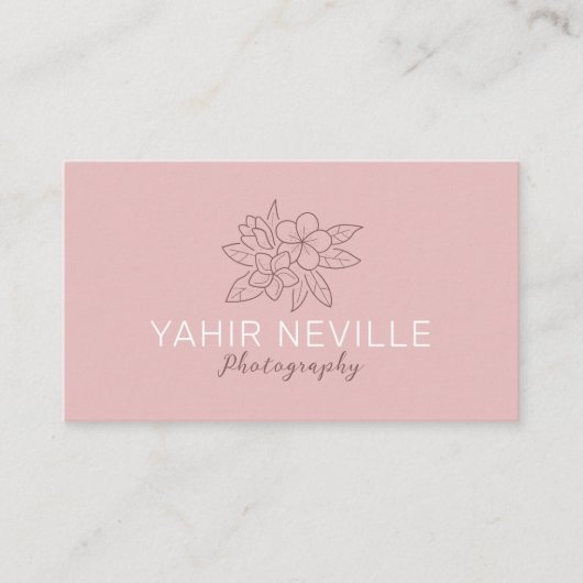 Elegant Roze Bloemen Logo Visitekaartje (Voorkant)