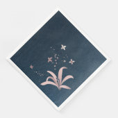 Elegant roze bloemen marine servet (Hoek)