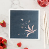 Elegant roze bloemen marine servet (Insitu)