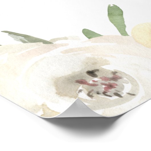 Elegant Roze Bloemen Meisje Baby shower Welkom Poster (Hoek)