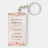 Elegant Roze Bloemen Memorial Gebed Sleutelhanger (achterkant)