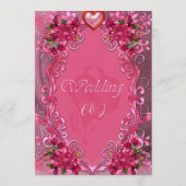 Elegant roze bloemen menu (Achterkant)