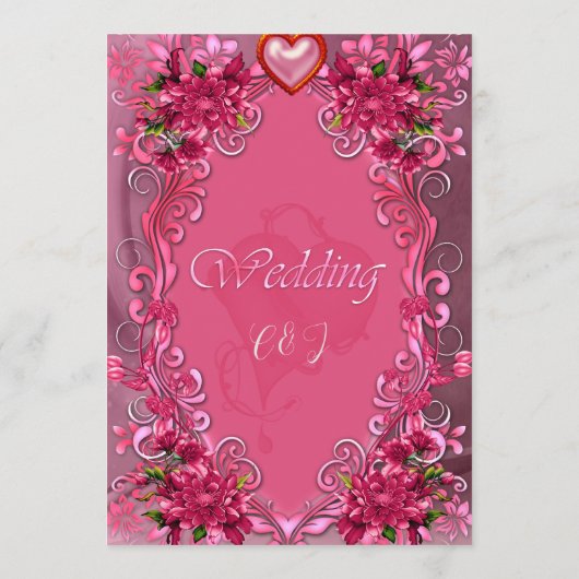 Elegant roze bloemen menu (Achterkant)