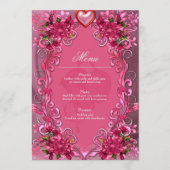 Elegant roze bloemen menu (Voorkant)