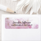 Elegant roze bloemen modern handschrift effen etiket (Insitu)