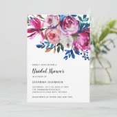 Elegant Roze Bloemen Modern Vrijgezellenfeest Kaart (Staand voorkant)