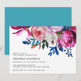Elegant Roze Bloemen Modern Vrijgezellenfeest Kaart