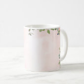 Elegant Roze Bloemen Monogram D Koffie Mok (Voorkant rechts)