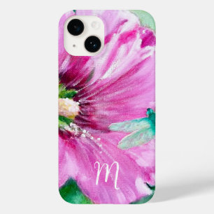 Elegant Roze Bloemen Monogram Hoesje-Mate iPhone C Case-Mate iPhone 14 Hoesje