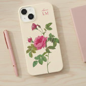 Elegant  Roze Bloemen Monogram iPhone Hoesje