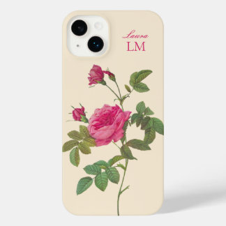 Elegant  Roze Bloemen Monogram