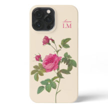 Elegant  Roze Bloemen Monogram