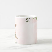 Elegant Roze Bloemen Monogram X Koffie Mok (Center)