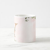 Elegant Roze Bloemen Monogram Y Koffie Mok (Center)