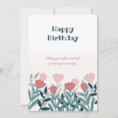 Elegant roze bloemen natuurlijke vogelkaarten kaart (Voorkant)