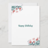 Elegant roze bloemen natuurlijke vogelkaarten kaart (Achterkant)