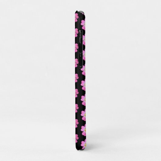 Elegant roze bloemen op zwart Case-Mate iPhone case (Achterkant/links)