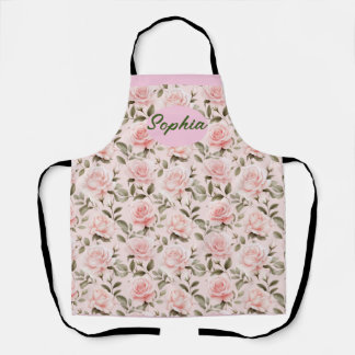 Elegant Roze Bloemen Patroon - Perfect voor elke O Schort