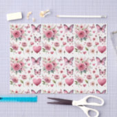 Elegant roze bloemen tissuepapier (Craft)