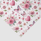 Elegant roze bloemen tissuepapier (Detail)
