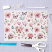 Elegant roze bloemen tissuepapier (Craft)