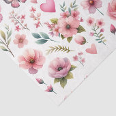 Elegant roze bloemen tissuepapier (Detail)