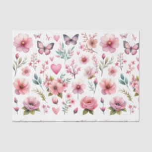 Elegant roze bloemen tissuepapier