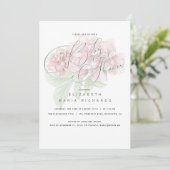 Elegant roze bloemen typografie Baby shower Kaart (Staand voorkant)