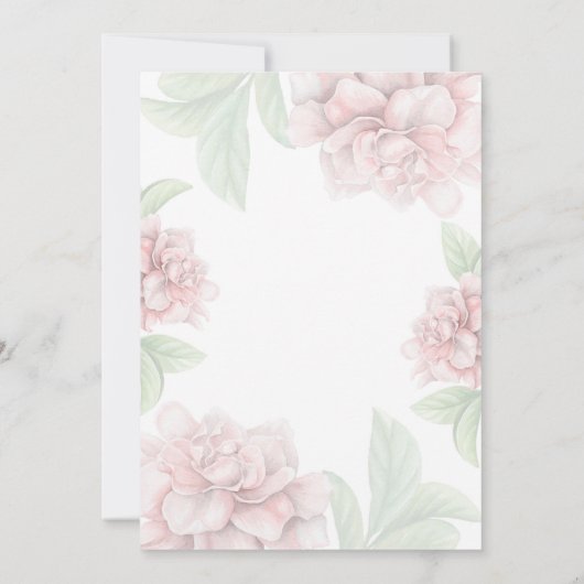 Elegant roze bloemen typografie Baby shower Kaart (Achterkant)