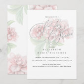 Elegant roze bloemen typografie Baby shower Kaart (Voorkant / Achterkant)