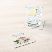 Elegant Roze  Bloemen Verjaardagsfeest Kartonnen Onderzetters (Insitu)