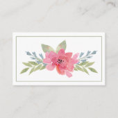 Elegant roze bloemen Visitekaartje Waterverf (Voorkant)