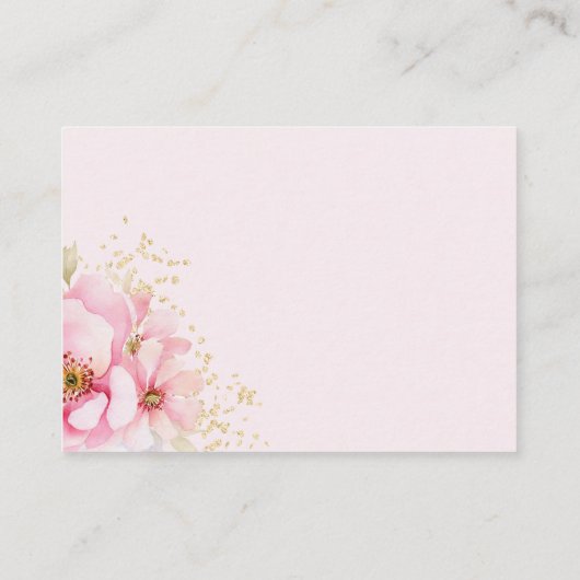 Elegant Roze Bloemen Vrijgezellenfeest Breng een R Informatiekaartje (Achterkant)