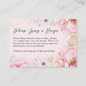 Elegant Roze Bloemen Vrijgezellenfeest Breng een R Informatiekaartje (Voorkant)