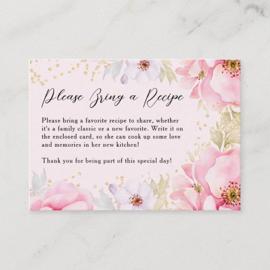 Elegant Roze Bloemen Vrijgezellenfeest Breng een R Informatiekaartje (Voorkant)