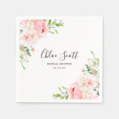 Elegant Roze Bloemen Vrijgezellenfeest Custom Servet (Voorkant)