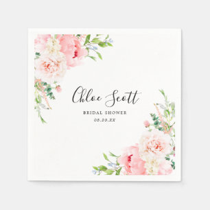 Elegant Roze Bloemen Vrijgezellenfeest Custom Servet