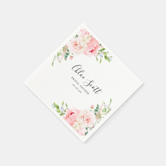 Elegant Roze Bloemen Vrijgezellenfeest Custom Servet (Hoek)