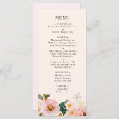 Elegant Roze Bloemen Vrijgezellenfeest Menu (Voorkant / Achterkant)
