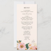 Elegant Roze Bloemen Vrijgezellenfeest Menu (Voorkant)